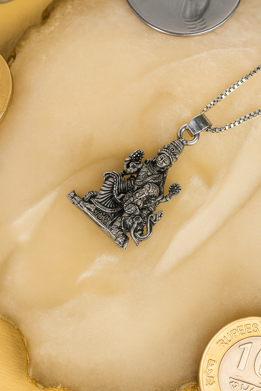 Laxmi on Hatiji Oxidized Pendant with Chain