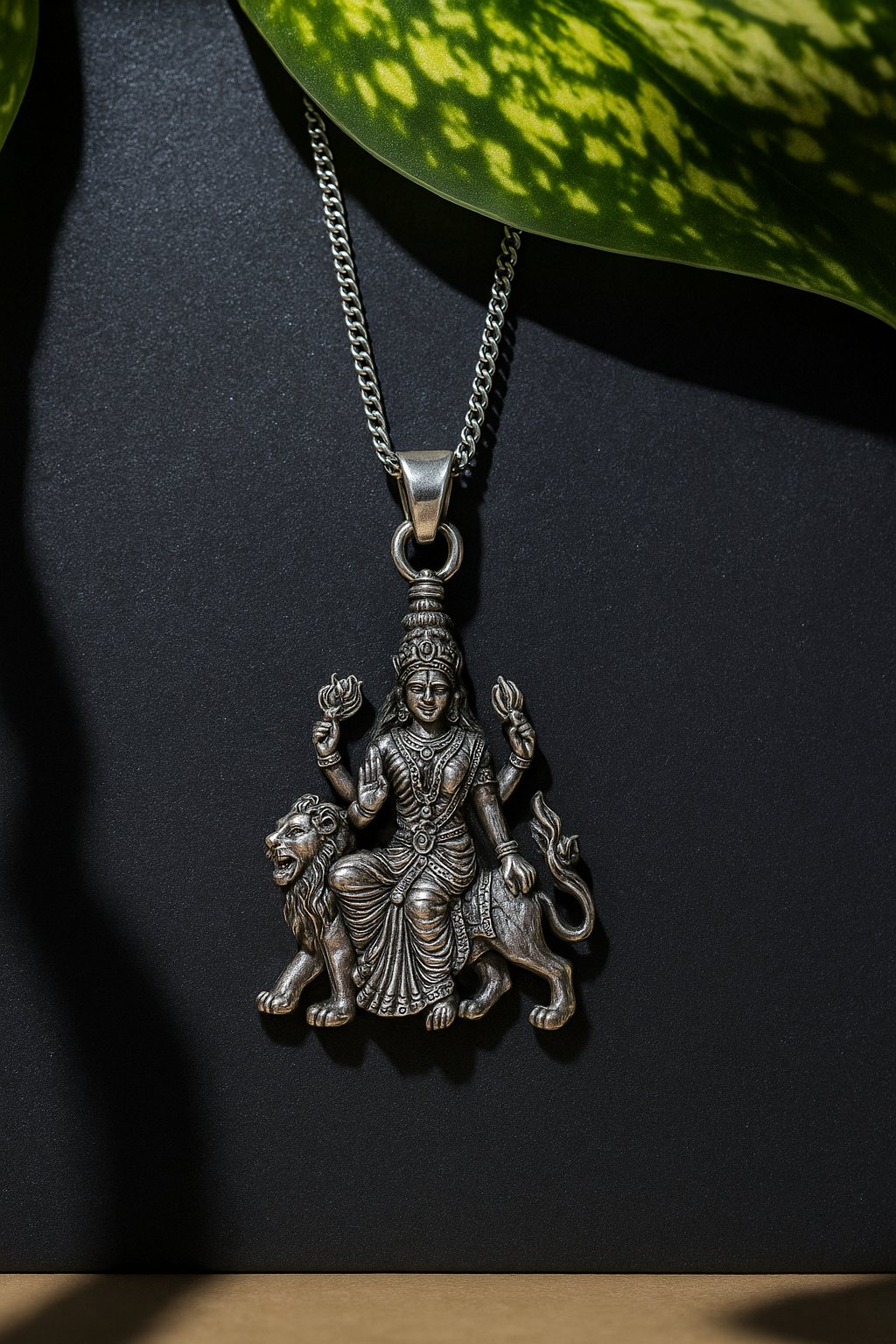 Laxmi on Hatiji Oxidized Pendant with Chain